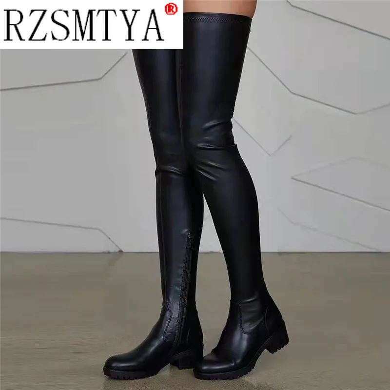 Autumn 2022 Women\'s Over-the-knee Boots Side Zipper Skinny Red Sexy Nightclub Boots