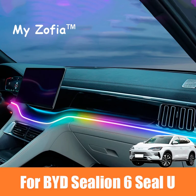 

For BYD SEAL U SEALION 6 2024 2025 2026Car LED Interior Lights RGB Ambient Light Fiber Optic Kit With APP Wireless Accessories