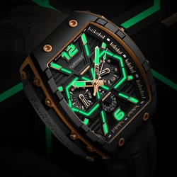 FAIRWHALE New Fashion Quartz Watch for Men Calendar Luxury Waterproof Silicone Strap Luminous Yellow Men Wristwatch Reloj Hombre