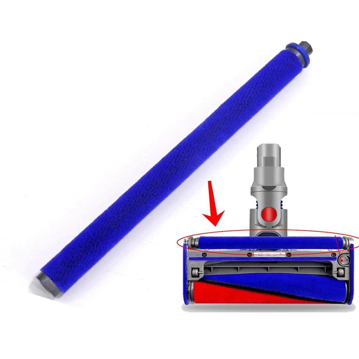 A56T Dyson V6 V7 V8 V10 V11 V15 Elektrikli Süpürge Aksesuarları Yumuşak Kadife Fırça Kafası Ince Çubuk Rulo Fırça Şerit