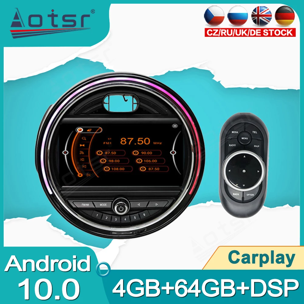 

Car GPS Android 10 Radio For BMW Mini One F54 F55 F56 NBT EVO 2014 - 2021 Auto Stereo Head Unit 4G+64G DSP Carplay DVD Player