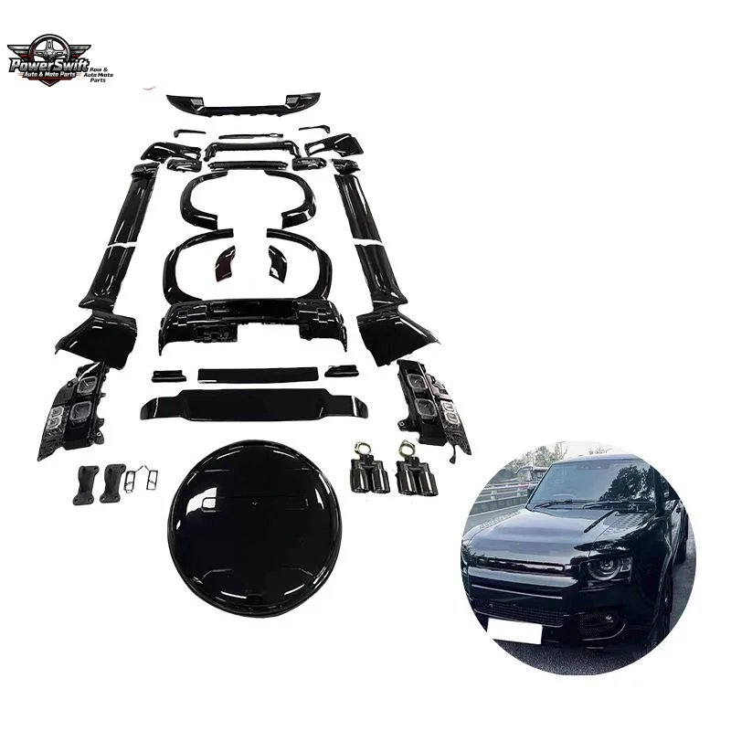 

Suitable for 2020-2022 Models 90/110SVR Black Parts Body Kit Accessories Front Bumper Grille Land Rover Defender