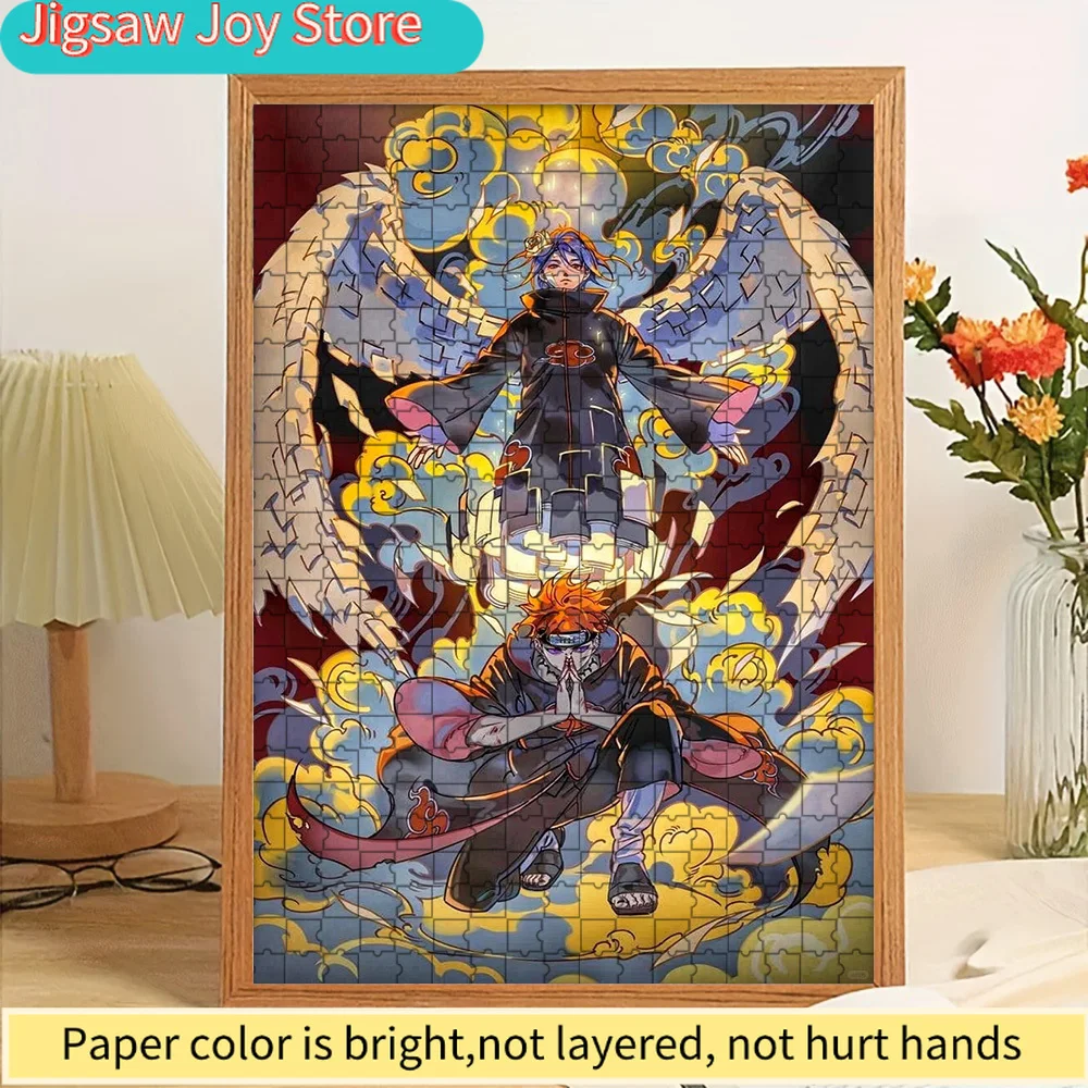

Anime Naruto Pain & Konan Akatsuki Angel Wings Cloud Scene Paper Puzzle, Premium High Definition Vivid Print, Smooth Burr-Free P