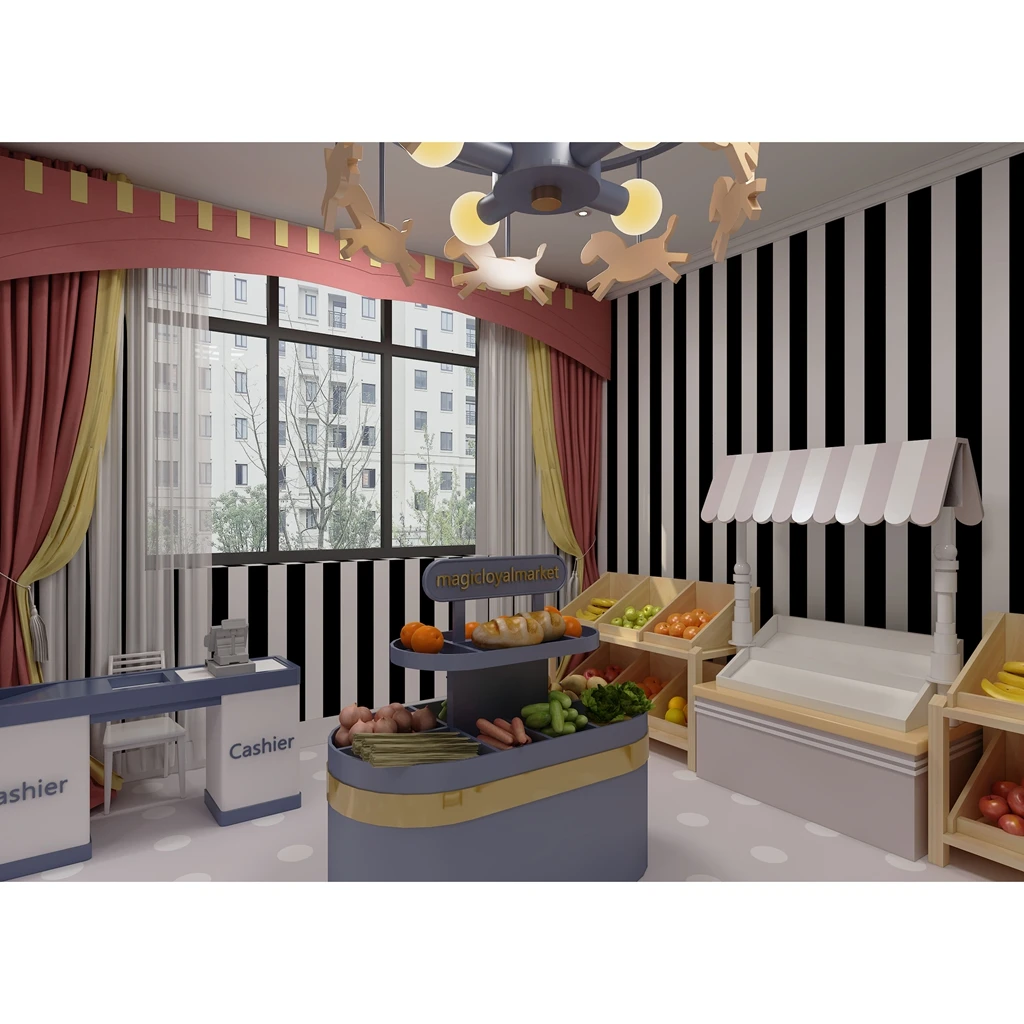 معدات ملعب داخلية مخصصة للأطفال الصغار في الحديقة، مسرح صغير، مجموعة لعب تفاعلية للأطفال، مسرح تظاهري