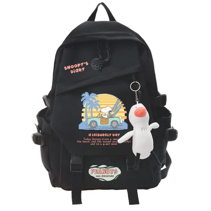 Snoopy Students Junior Senior High School Large Capacity Schoolbag Backpack Male Female  Travel shoulder Bag Nylon Handbag