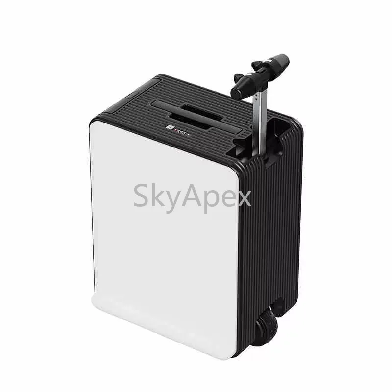Motorized Electric Scooter Suitcase Front Open Carry-On Ride On Luggage Light Portable Sturdy Mini Slim Durable for Office Trips