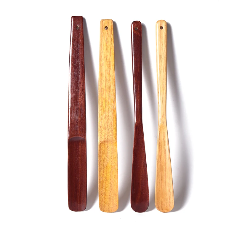 1Pc 16/32cm Solid Wood Shoehorn Natural Wooden Shoe Horn Portable Craft Long Handle Shoe Lifter Shoes Accessories