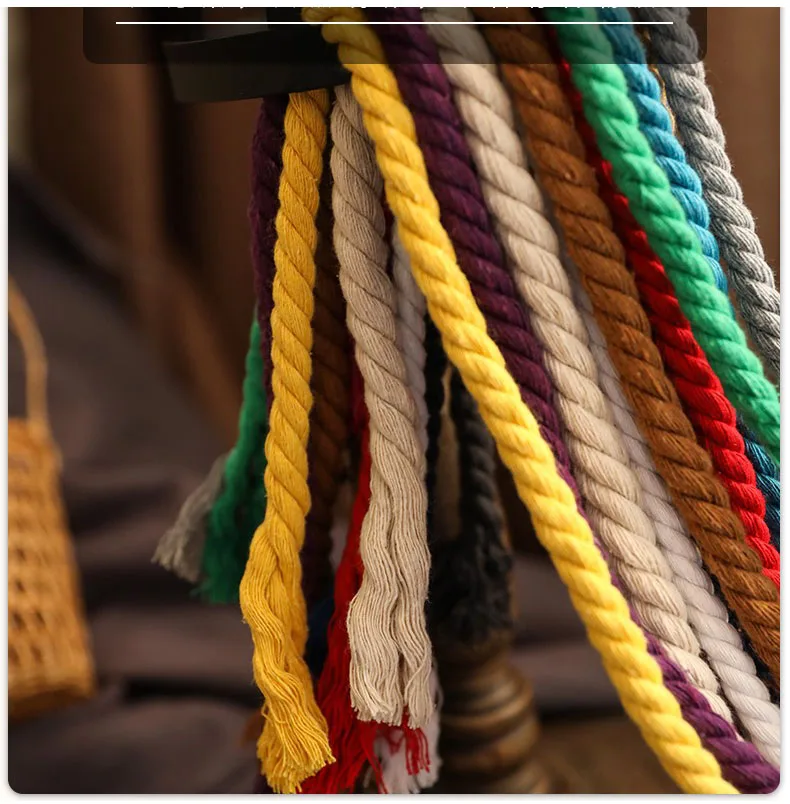 New 8/10/12mm 100% Cotton 10Meters 3 Shares Twisted Cotton Cords DIY Craft Decoration Rope Cotton Cord for Bag Drawstring Belt