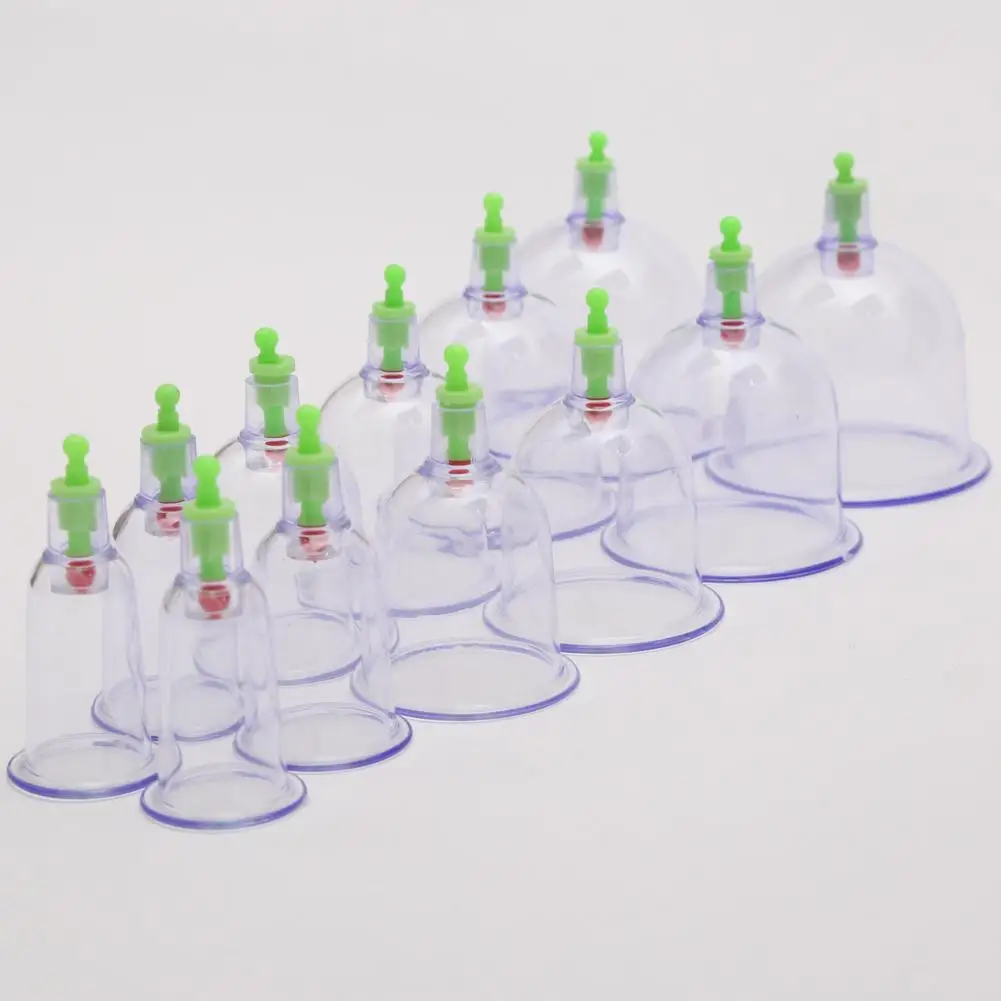 1 Set Cupping Cup Health Care Pain Relief Plastic Vacuum Cups Suction Pump Body Cupping Therapy Set for Home