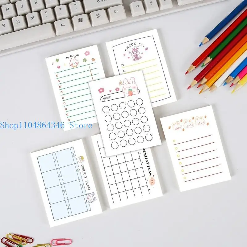 

652F 50 Pages Cute Fruit Bear Assorted Note Pad Message Paper for Shopping Lists Reminders and Appointments 7x10 Cm