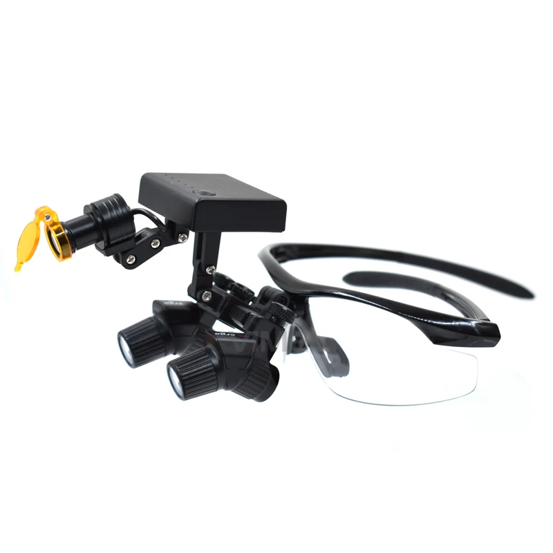 Flip-up 4X Dental Surgical Loupes with LED Headlight Adjustable Ergonomic Design Binocular Magnifier for Dentists