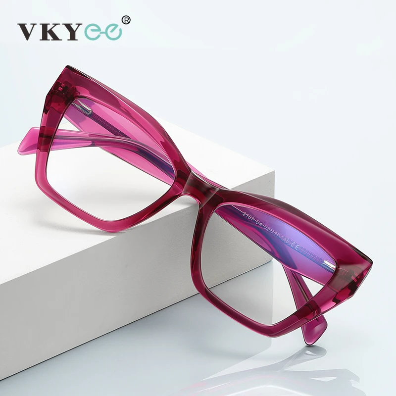 VICKY Fashion Personalized Glasses Anti-blue Light Cat Eye Reading Glasses Can Be Customized Prescription Ladies Eyeglasses 2167