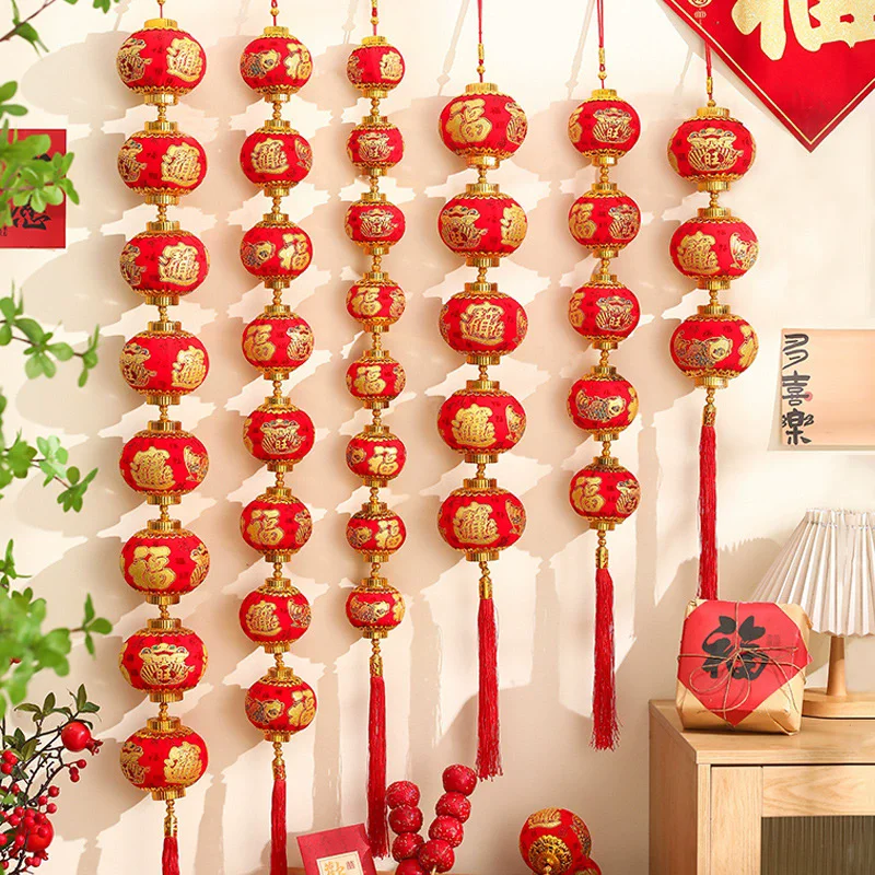 Hängende neue Jahr rote Laterne Behänge Quasten rote Kugel Laterne Schnur chinesischen Stil handgemachte dekorative Kugel Frühlingsfest