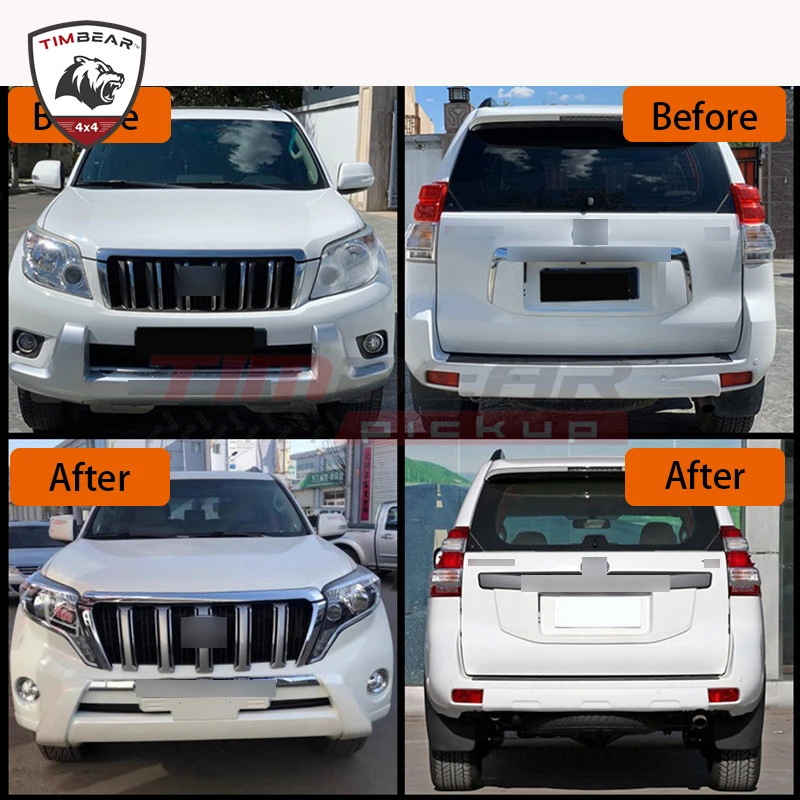 Facelift Kit Car Bumper Grille Conversion Body kits For Toyotas Land Cruiser Land Cruiser Prado 2008-2013 Upgrade To 2014-2018