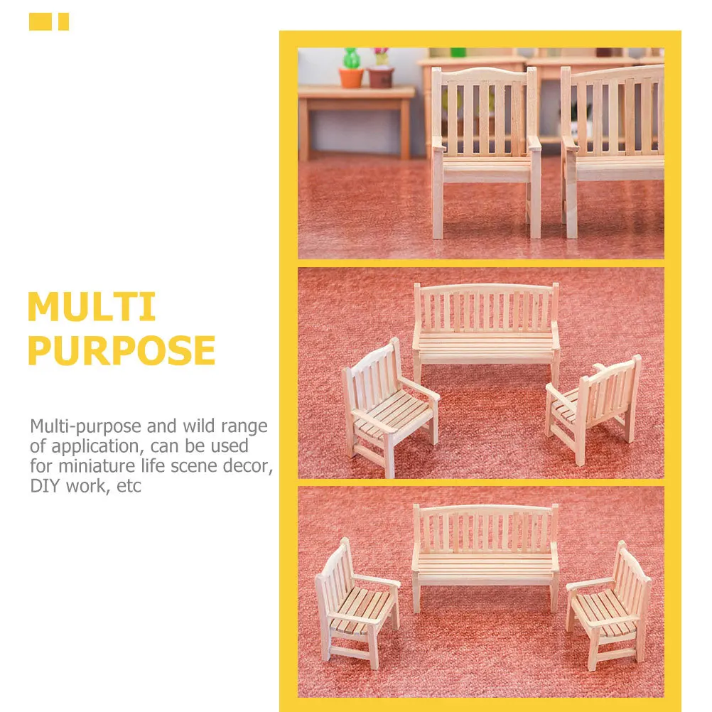 

Набор миниатюрной мебели: очаровательный миниатюрный стул для декора рабочего стола, высокая реалистичность, красивое исполнение, идеально подходит для использования в качестве реквизита для фотосессий.
