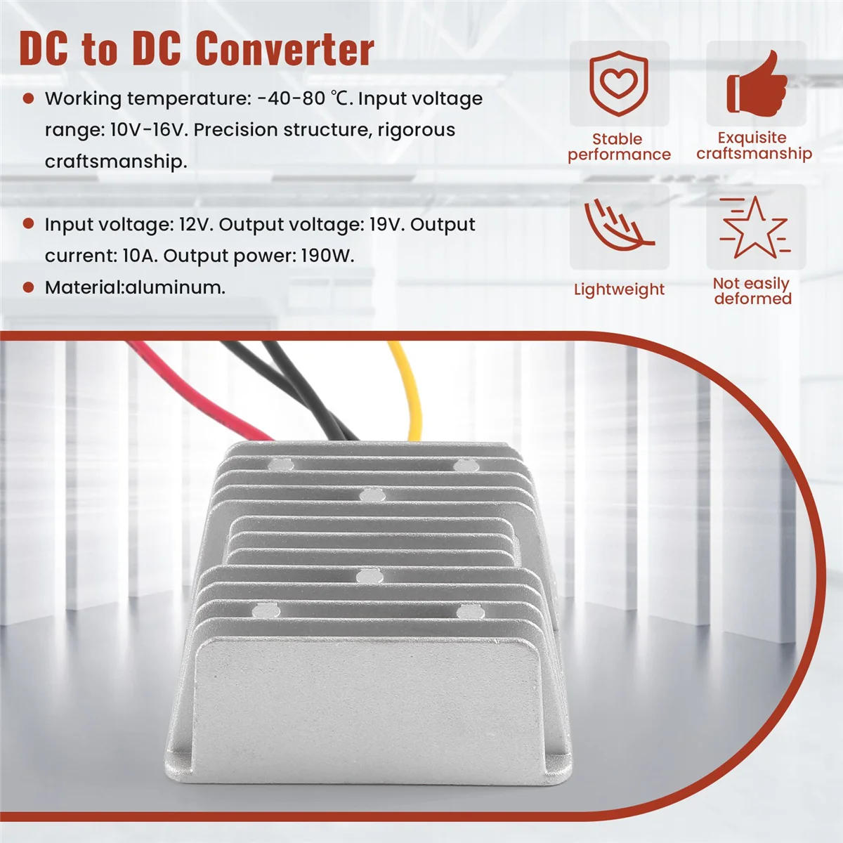 جديد تيار مستمر إلى تيار مستمر 12 فولت إلى 19 فولت 10a خطوة المتابعة دفعة تيار مستمر تيار مستمر محول طاقة 190 واط لإمدادات الطاقة للكمبيوتر المحمول سيارة