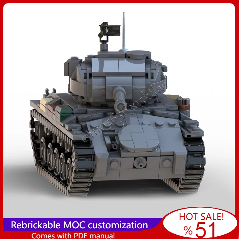550 قطعة MOC Chaffee M24 خزان خفيف نموذج اللبنات لتقوم بها بنفسك الطوب الإبداعية الجمعية مجموعات الالعاب للأطفال مفاجأة هدية عيد ميلاد