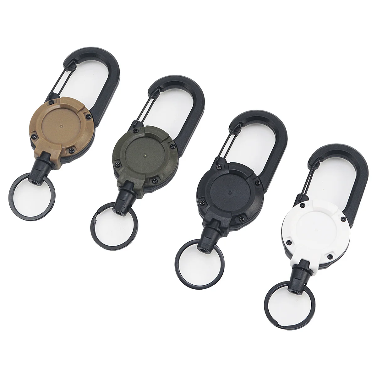 1 unidad de carrete retráctil para credencial, clip resistente, mosquetón, llavero, soporte de llaves portátil y extensible para hombres, accesorio para bolsos de exterior