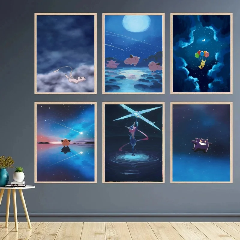 

Canvas Painting Anime Pokemon Bulbasaur Charmander Squirtle Kids Gifts Poster and Print Watercolor Wall Art Home Picture Decor