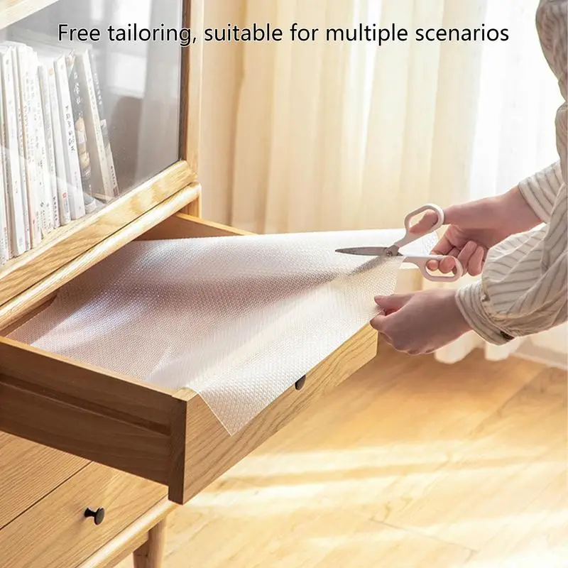 Shelf Liner Kitchen Cabinets Liner Non-Stick Drawer Mats EVA Protector Shelving Cupboard Lining Clear Cabinet Mat Drawer Mat