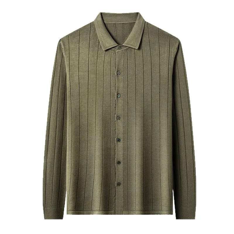 New Cardigan Knitted for Men Turn-down Collar Long Sleeve Sweaters Coats Autumn Casual Jackets Youth Man's Warm Winter Knitwear
