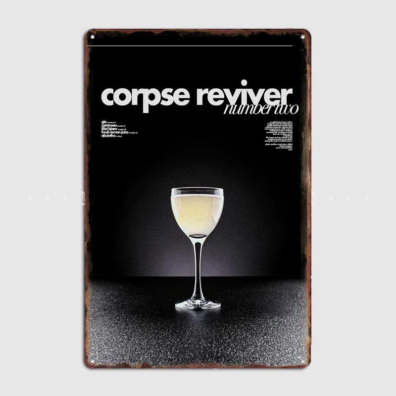 Corpse Reviver No. 2 Drink Poster Metal Custom Sign Pub Club Room Decoration Bar Posters Home Wall Decor