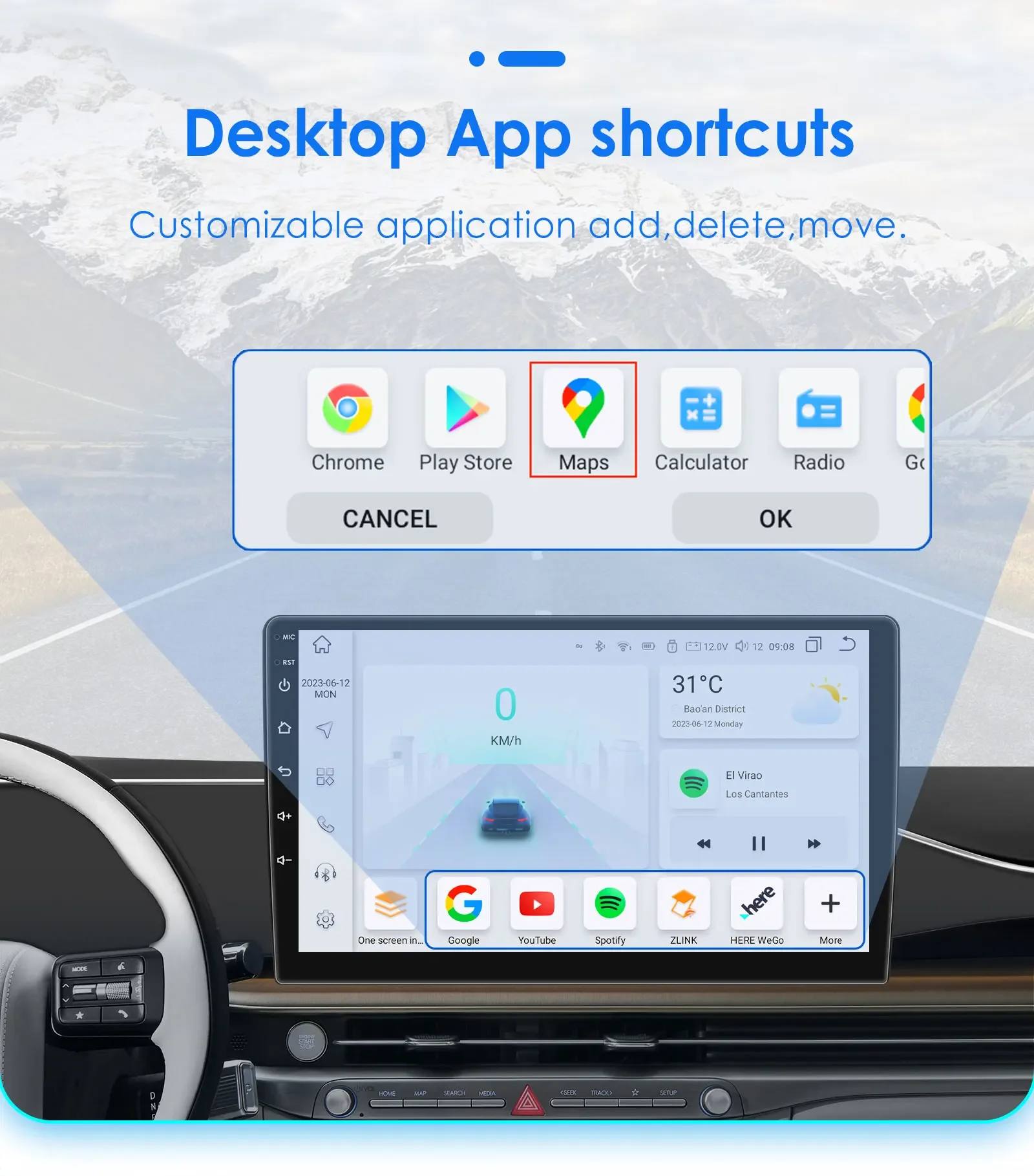 Hizpo 9 Zoll Wireless CarPlay Android Auto Autoradio für Mercedes Benz CLC W203 C-Klasse C180 C200 CLK200 CLK W209 UI7862 360 ° CAM – Detail 21