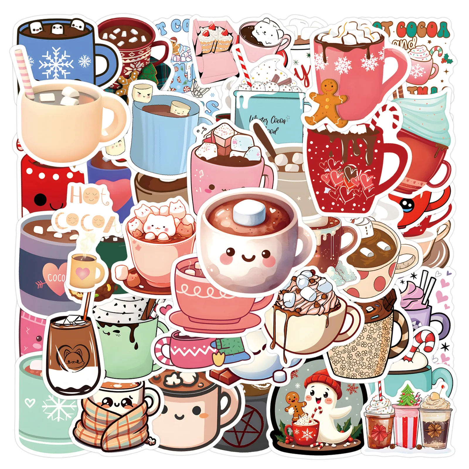 

10/60PCS Hot Cocoa Cute Cartoon Graffiti Stickers Decorate Notebook Car Cell Phone Case Waterproof Stickers Kids Toy