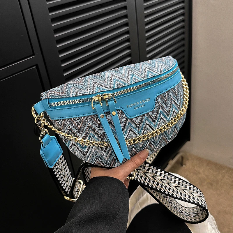 Ethnic Style Waist Bag Embroidery Handbag Purse Pu Leather Fanny Pack For Women Boho Beach Crossbody Chest Bag Banana Belt Bags