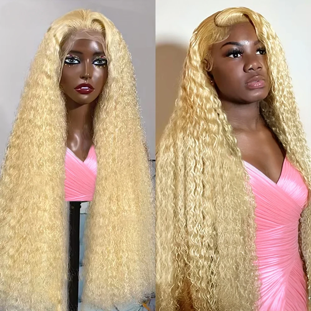 Curly Wigs 613 Honey Blonde Color 13x6 HD Lace Frontal Wig Human Hair Loose Deep Wave Brazilian Preplucked 13X4 Lace Front Wig