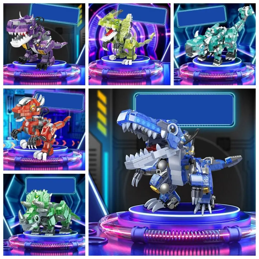 

Tyrannosaurus Luminous Dinosaur Building Block Toy Triceratops Spinosaurus Mechanical Dinosaurs Block Handmade Simulation