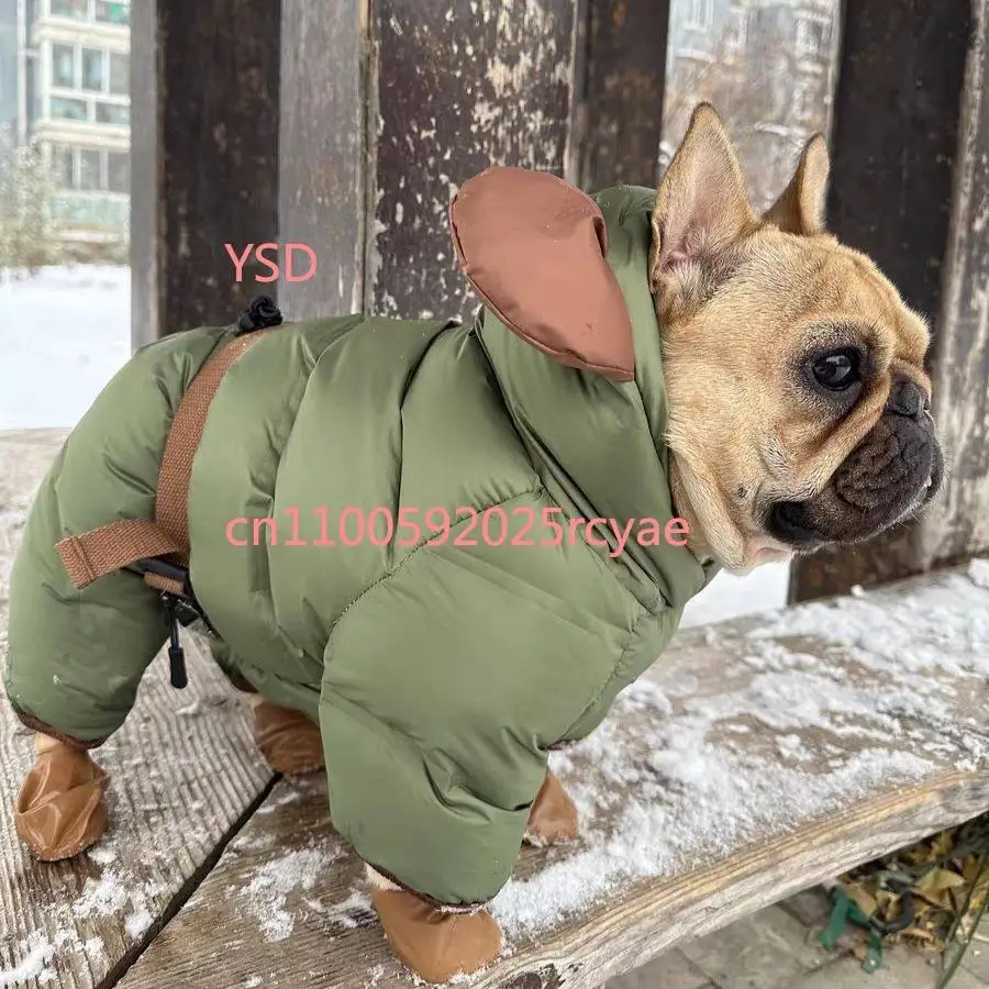 Autumn Winter French Bulldog Jumpsuit - Warm Padded 4-Leg Coat for Pug Bulldog