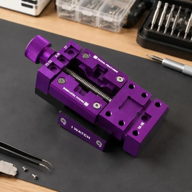 Workbenches Repair Holding Fixture with Multiple Mounting Holes, Threaded Adjustment, and Multiple Slot Support for Small Repair