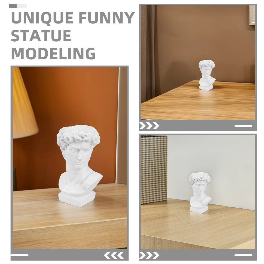 2Pcs David Statue Pen Holder Resin Desk Organizer Roman Sculpture Decor Stationery Cup Container Unique Desktop Art