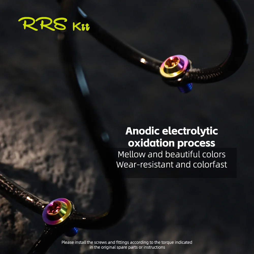 RRSKIT M5 * 10 سبائك التيتانيوم خفيفة 3 جرام حامل زجاجة ماء للدراجة مسامير حامل غلاية الدراجة مقاومة للاهتراء برغي متعدد الألوان