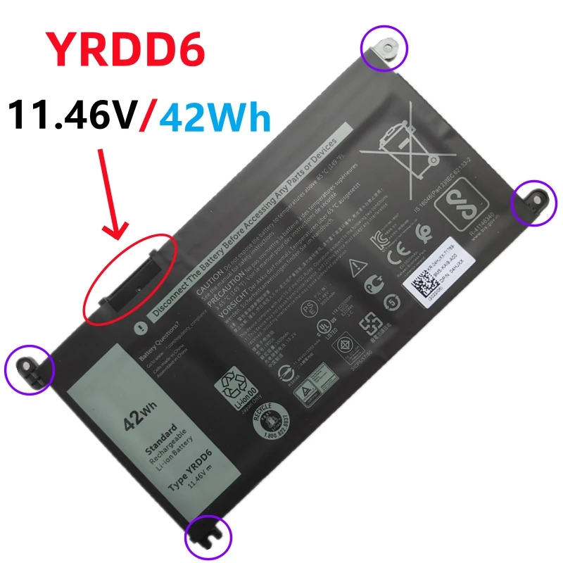 

WDX0R Battery For Dell Inspiron 13 17 Vostro 14 15 5000 5368 5482 7460 5767 5468D Latitude 11 3180 3190 3189 3379 3390 3480 3580