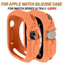 Funda de silicona suave para Apple Watch Ultra 2, carcasa protectora de 49MM para Apple Watch 8, 9 Series, accesorios de parachoques