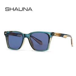 SHAUNA Vintage Square Women Luxury Sunglasses Fashion Rivets Blue Green Shades UV400 Men Trending Punk Sun Glasses