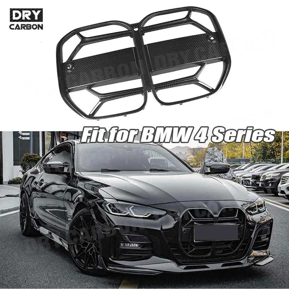 

Dry Carbon Fiber Car Front Bumper Racing Grille for BMW G22 G23 Coupe 2021 + Bumper Mesh Frame Facelift Tuning Accessories