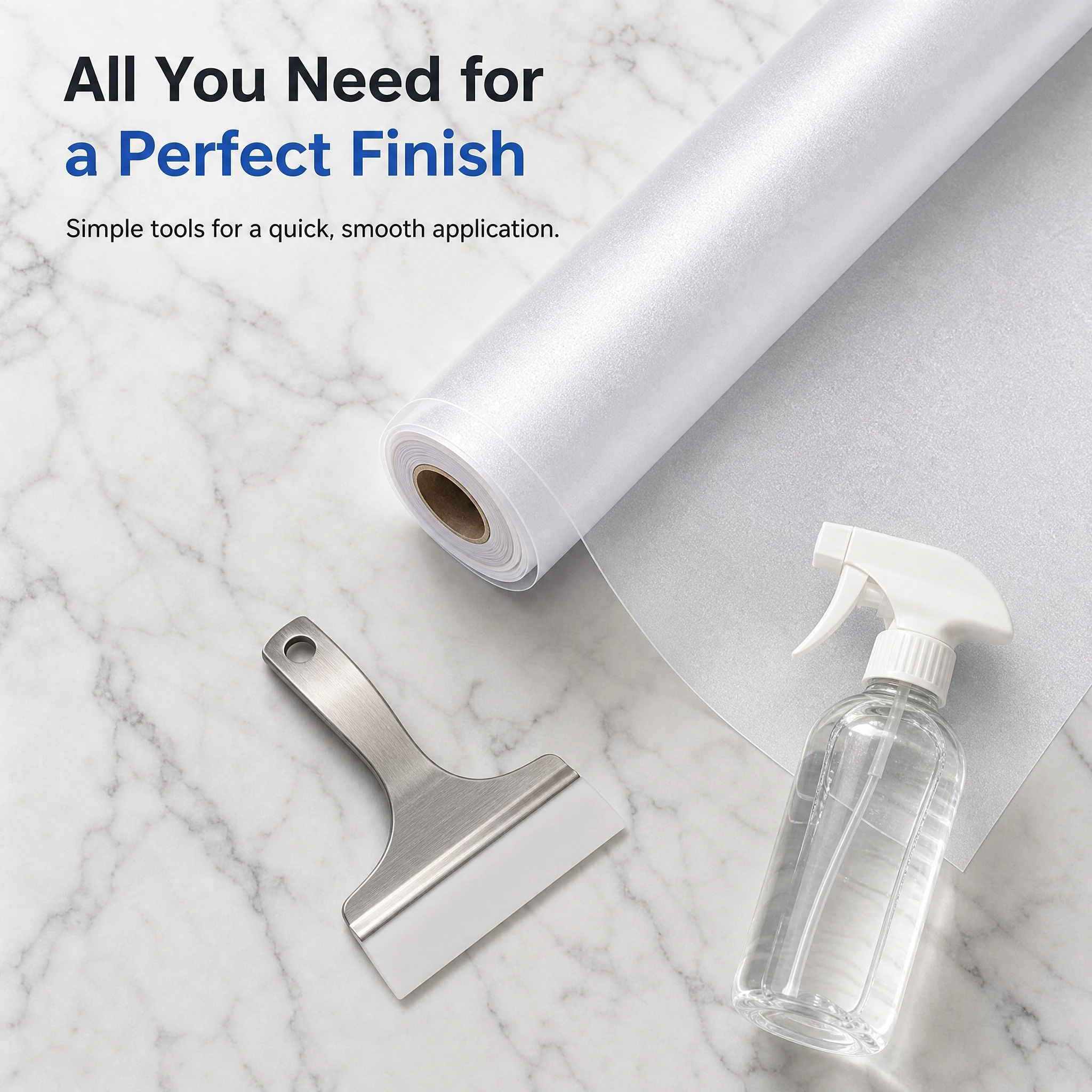White Frosted Privacy Window Film Static Cling No Glue Removable UV Protection for Bathroom Shower Door Home Glass