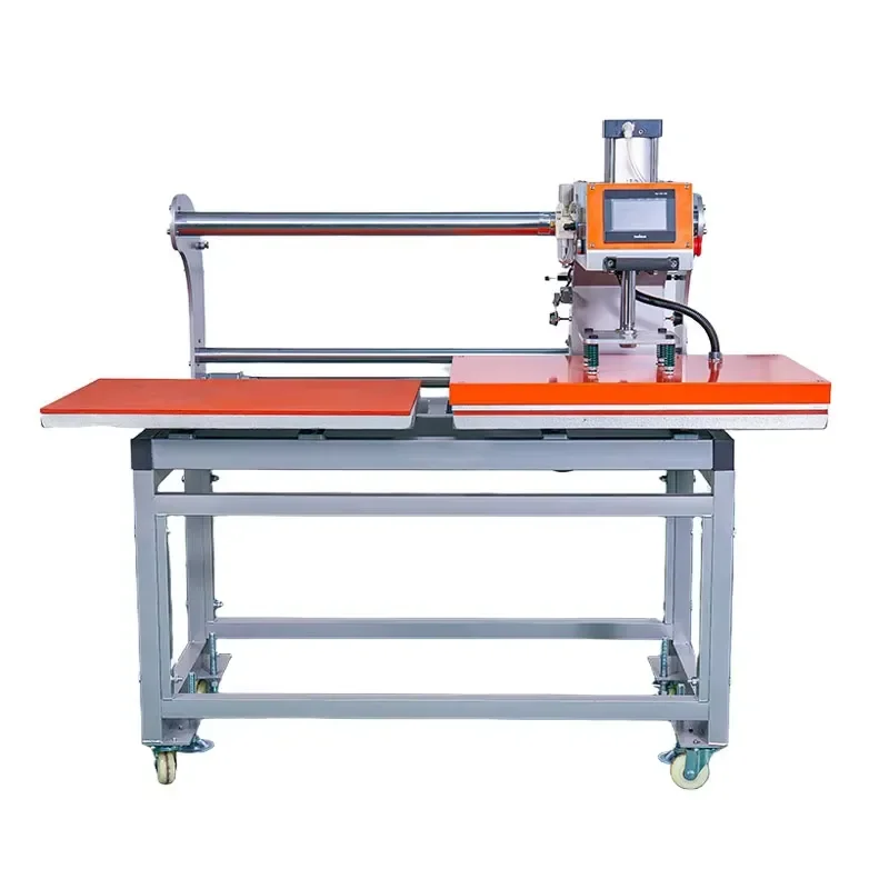 

Fully Automatic Heat Press Machine for T-shirt Pneumatic Flatbed Printer Sublimation Printing Double Station 50x70cm