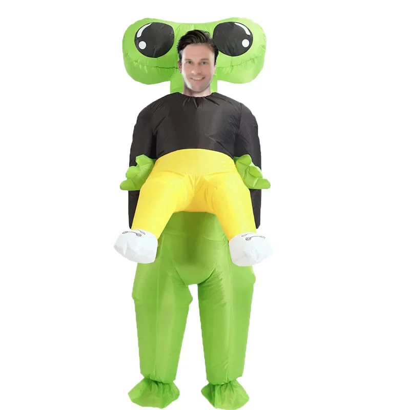 ET Alien vestito gonfiabile mostro alieno Costume gonfiabile spaventoso Costume Cosplay alieno verde per la fase del Festival del partito adulto