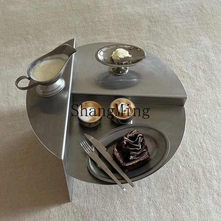 

LXY stainless steel coffee table wabi sabi wind round metal coffee table
