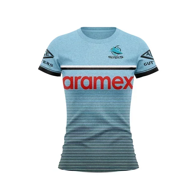 Cronulla-Sutherland Sharks thuis/uit/retro rugbyshirt voor dames aanpassen