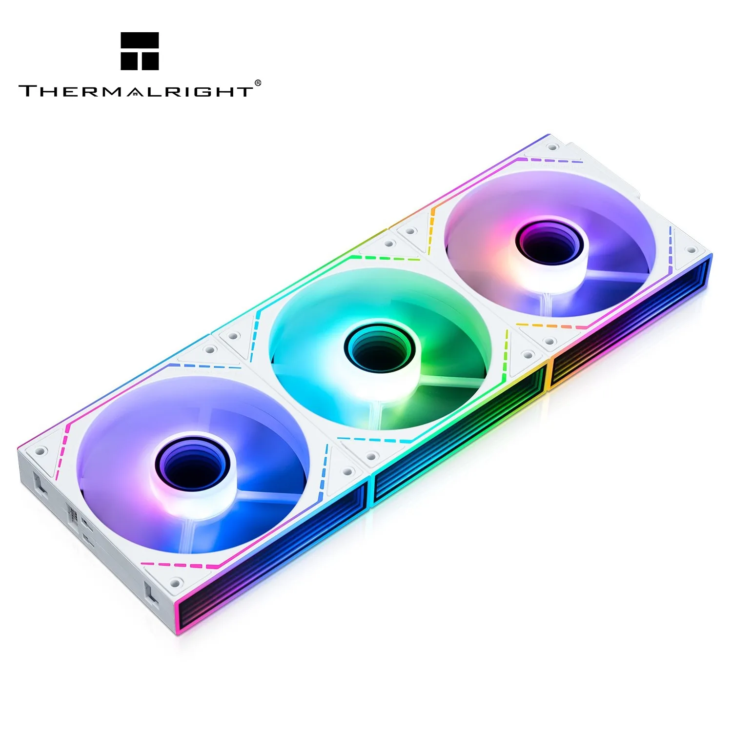 Thermalright TL-M12QRW-S White PWM Cooling Fan Cable-Free ARGB Splicing Reverse Airflow Chassis Radiator 3-Pack