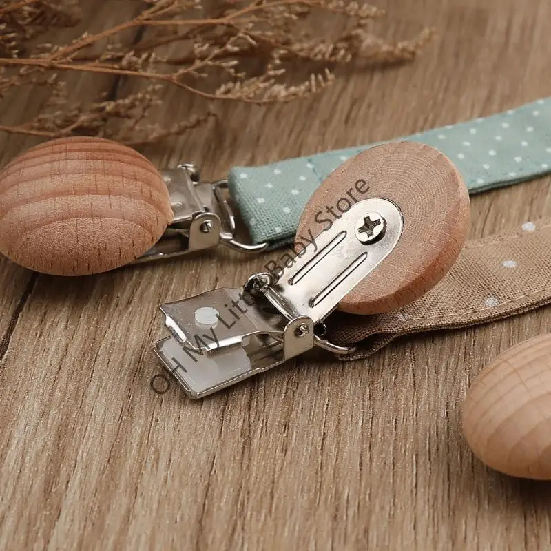 M76C حامل مصاصة من القطن والكتان 6 ألوان حلقات التسنين للأطفال مشابك للأولاد حزام التسنين لحديثي الولادة ملحقات