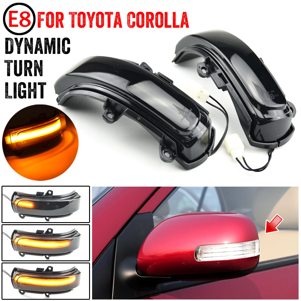 

2pcs For Toyota COROLLA ZELAS REIZ AURIS Scion Car LED Dynamic Turn Signal Indicator Sequential Side Mirror Light Lamp