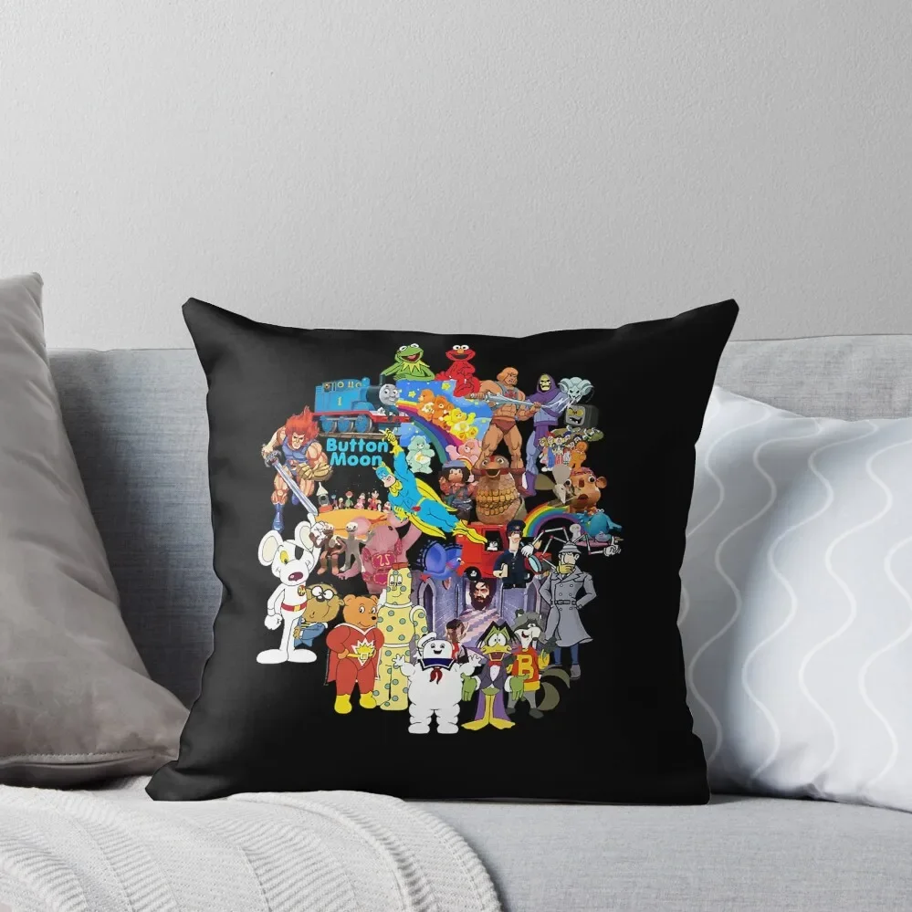 1980's Retro Throwback Mashup Memories - 80's Kids TV shows Throw Pillow home decor items Cushion Cover Set Pillow