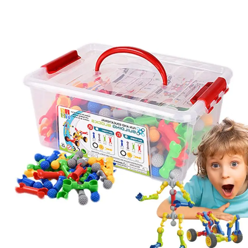 Stem Building Blocks Construction Engineering Blocks Kids Building Kit DIY Learning Set Stem Brain Development Kit Creative