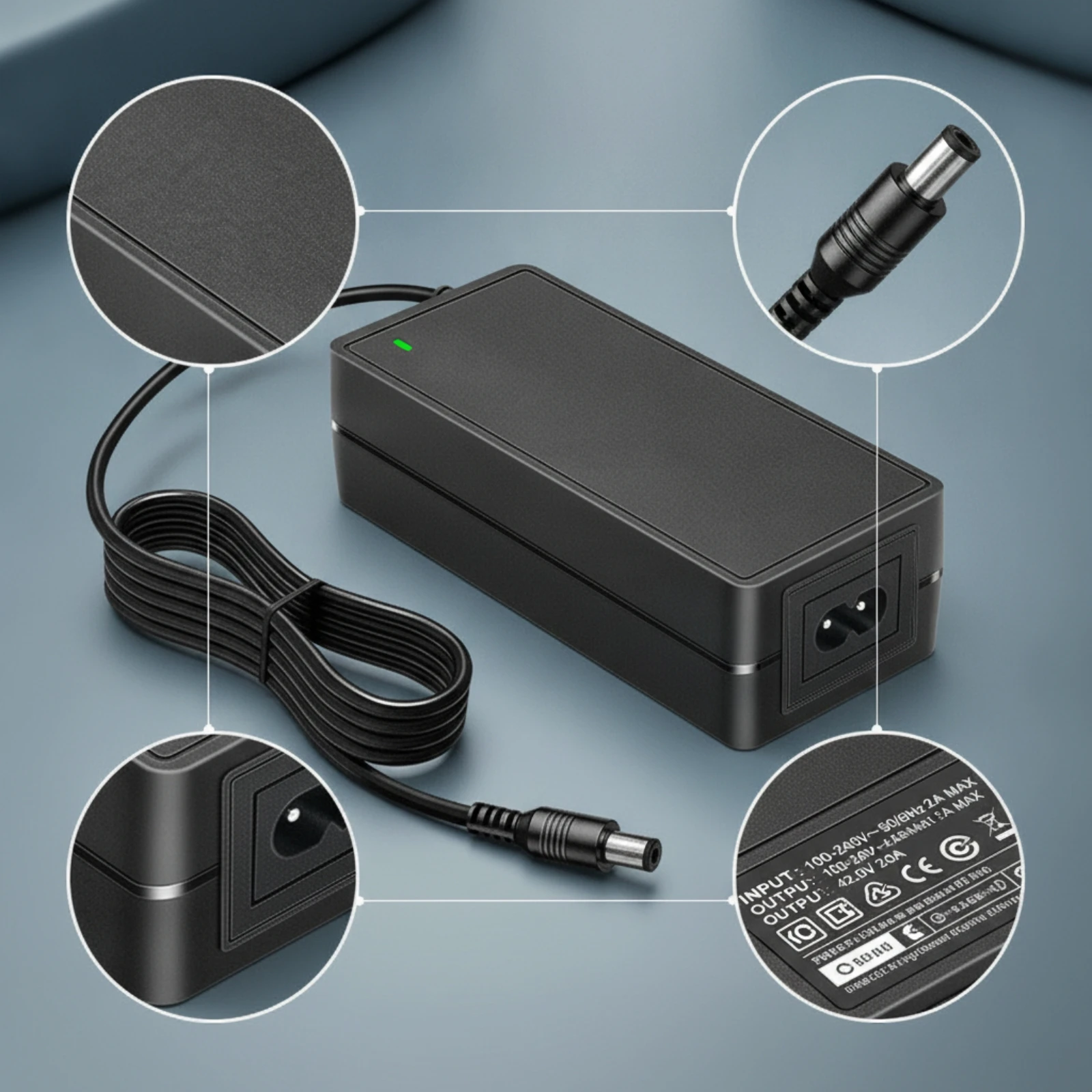 Scooter Charger Portable Charger with LED Indicator Compact for Commuters, Travel, Garage
